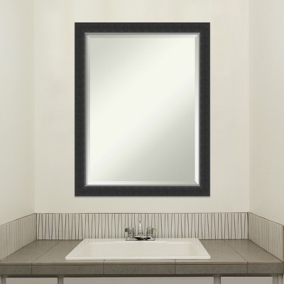 Corvino Black Wood Frame Beveled Bathroom Mirror 33.74 x 28.07 in