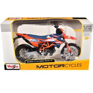 2023 KTM 690 SMC R Orange and Blue 1/12 Diecast Motorcycle Model by Maisto - 1 of 1