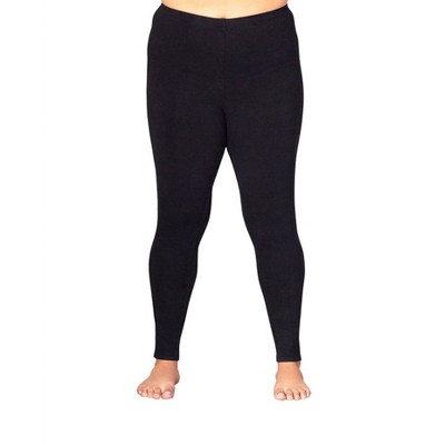 Women's Plus Size Cotton Jersey Full Length Leggings - On The Plus Side