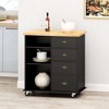 Kicthen Cart with Large Worktop and Drawers for Kitchen, Dinning Room - 3 of 4