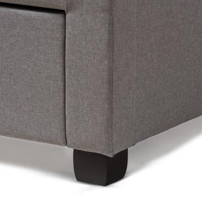 Contemporary Gray Queen Upholstered Storage Bed with Tufted Headboard