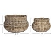 Storied Home Round Hand-Woven Rattan Round Planters, Grey, Set of 2 - 2 of 4