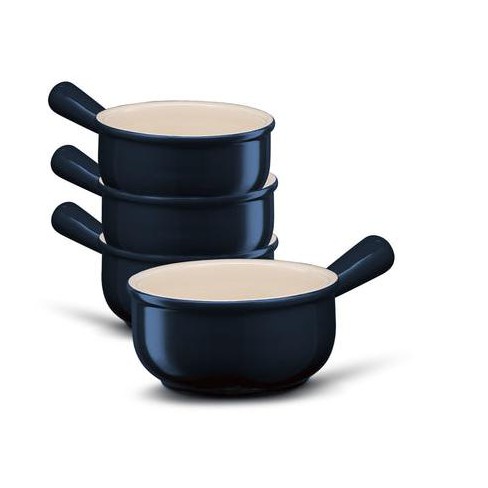 American Atelier Soup Bowls With Handles, Set Of 4, Glazed French Onion Soup  Bowl, Stackable Serving Bowls For Stew, Pasta, Chili, Assorted Blue : Target