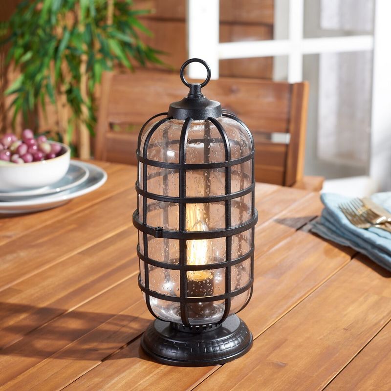 Rigel Outdoor Table Accent Lamp - Black - Safavieh., 4 of 5