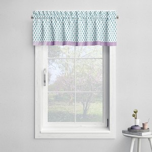 Bacati - Rod Pocket Window Valance Paisley Isabella Purple/Aqua - 1 of 4