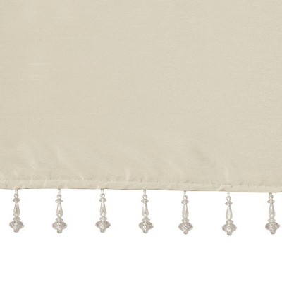 Champagne Faux Silk Tab Top Valance with Beads
