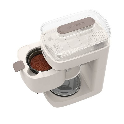 Off-White 5-Cup Compact Drip Coffee Maker with Glass Carafe
