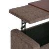 CAVINAS Modern Design Storage Ottoman Bench with Lift-Top,Multi-Functional Footstool with Hidden Storage,Storage Bench for Living Room,Bedroom,Brown - 4 of 4