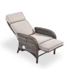 POCASSY Outdoor Recliner Chair, Wicker Adjustable Reclining Patio Lounge Chair with Cushion, Adjustable Backrest and Footrest, Ideal for Pool Deck - 3 of 4
