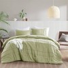 510 Design Full Porter Soft Washed Pleated Comforter Set Sage Green - 2 of 4