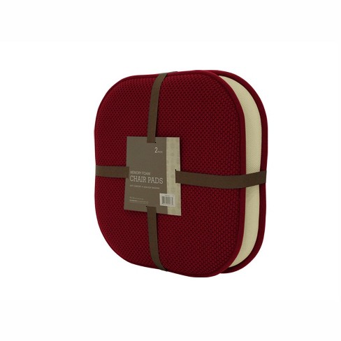 Kate Aurora Nantucket Farms Ultra Soft Chenille Burgundy Red Memory Foam  Non Slip Chair Cushion Pads : Target