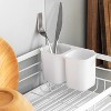 LunaLulinlk Dish Drainer Rack - Plate, Cutlery, Pots and Pans Drying Rack for Kitchen - Modern Retro Design Drip Tray with Metal Rack - White - 2 of 4
