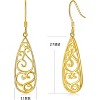 18K Gold over Sterling Silver Teardrop Earrings | Lightweight Filigree Dangle for Women - 2 of 4