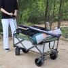 Utility Kids Wagon for Outdoor Garden Walking, Portable Beach Camping Trolley Cart with Foot Brakes, All-Terrain Collapsible Wagon for Fishing Green - 2 of 4