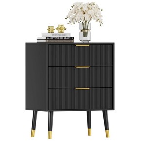 3 Drawer Dresser With Storage, 28.5"23.6"15.4" Chest of Drawers With Metal Handles - 1 of 4