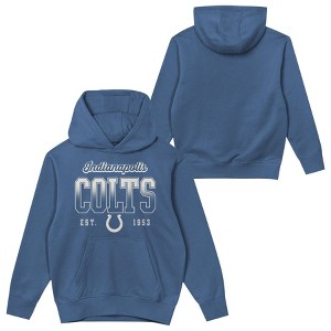 NFL Indianapolis Colts Girls' Washed Fleece Hooded Sweatshirt - 1 of 3