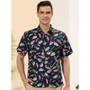 Lars Amadeus Men's Hawaiian Summer Printed Short Sleeves Casual Button Down Beach Shirt - 2 of 4