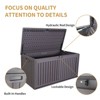 DOMETOUR 100 Gallon Resin Deck Box, Waterproof Patio Storage with Handles, Lockable for Cushions, Pool Accessories, Garden Tools, Brown - 4 of 4