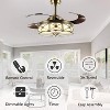 Ludomide 36" Retractable Ceiling Fan with Lights  and Remote, Dimmable Tiffany Style Fandelier for Bedroom - 3 of 4