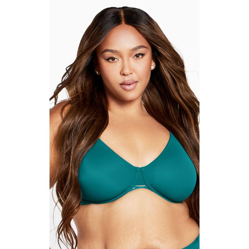 Women's Plus Size Fashion Smooth Back Bra - deep teal | AVENUE, 2 of 5