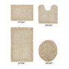 Edge Bath Rug 100% Premium Cotton Ultra-Soft Water Absorbent Tufted Solid Reversible 4 Piece Bathroom Rug Set for Machine Washable Bathmat - 2 of 2