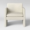 Peletier Fully Upholstered Accent Chair Cream - Threshold™: Elegant Plywood Frame, Polyester Textile, Removable Cushions - 3 of 4