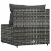 Patio Middle Sofa with Cushions  Poly Rattan vidaXL - 4 of 4