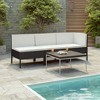 vidaXL Black Poly Rattan Outdoor Lounge Set of 3: Weather-Resistant Patio Furniture with Cushions - Modular Design for Versatile Placement. - 2 of 4