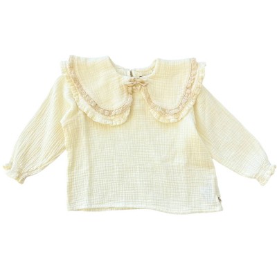 Girl Gauze Round Collar Blouse - Cozmo
