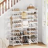 WOWLIVE 9-Tier Metal Shoe Rack, Tall Shoe Storage Organizer for Entryway，Black White - 3 of 4