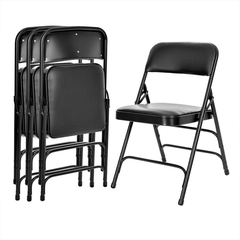 Set of 4 Premium Vinyl Padded Triple Brace Folding Chairs - Hampden Furnishings, 2 of 8