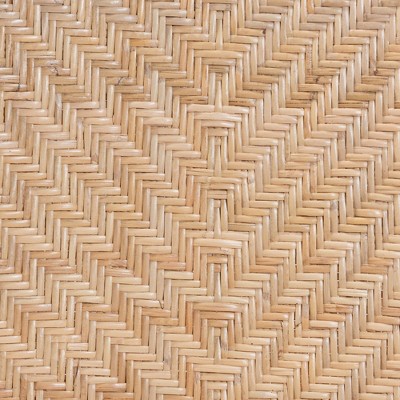 Natural Brown Rattan and Black Metal Dining Chair