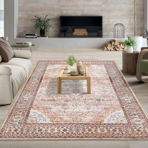 Area Rug Washable Rug Vintage Bohemian Rug, Ultra Soft Area Rugs for Bedroom Living Room Dining Room - 1 of 4