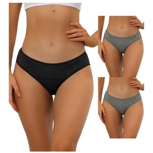 Allegra K Women's Mid-Rise Available in Plus Size Hipster Underwears 3 Packs - 1 of 4