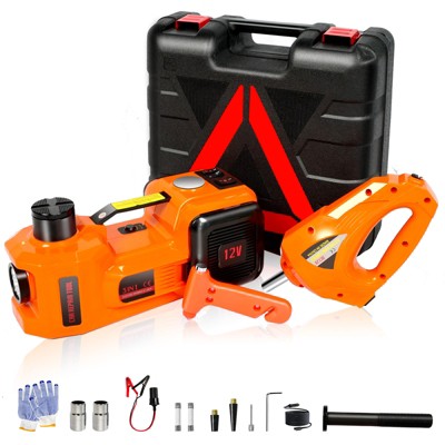 HANPURE Electric Car Jack Kit, 5 Ton Hydraulic Lift with Impact Wrench, Inflatable Pump, LED Light for SUV/MPV/Sedan, Chrome Vanadium Steel
