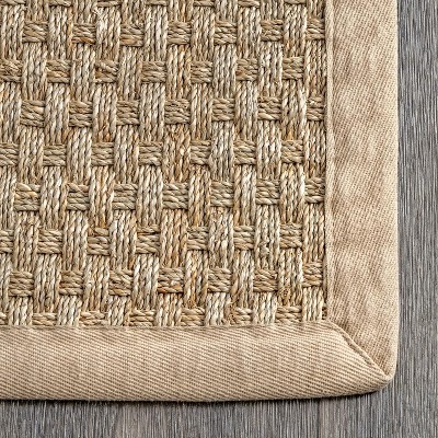 Easy Care Beige Seagrass 8' x 10' Rectangular Area Rug