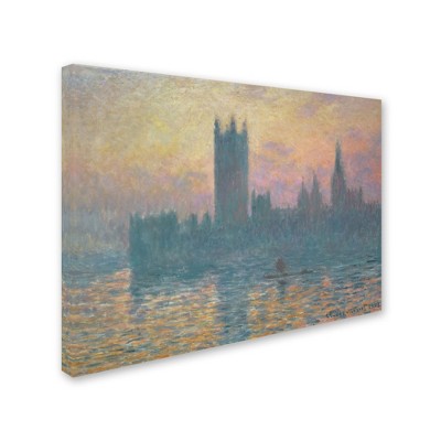 Trademark Fine Art-Claude Monet 'The Houses of Parliament' Matted Framed Art