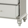 Gulches Transitional 2 Drawer Nightstand Platinum Finish, Felt Lined Top Drawer, Safety Stop Mechanism for Bedroom - 3 of 4