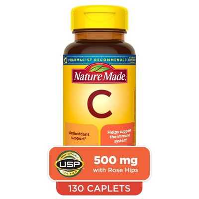 Nature Made Vitamin C 500 mg Caplets with Rose Hips - 130ct