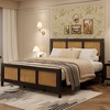 homfan Rattan Bed Frame with Headboard, Boho Cane Platform Bed Frame with Strong Metal Slat, Noise Free, No Box Spring Needed - 2 of 4
