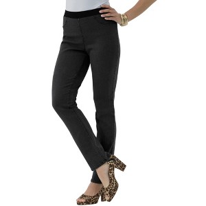 Roaman's Women's Plus Size Invisible Stretch All Day Straight-Leg Jean - 1 of 4