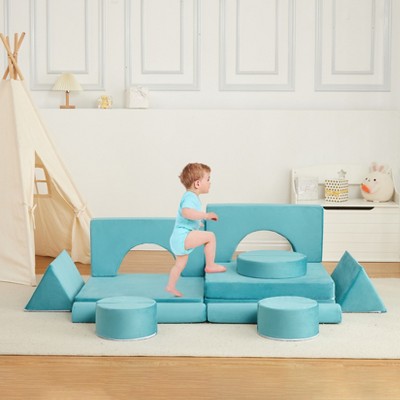 15-Piece Modular Kids Play Couch, Convertible Toddler Sofa Set, Multifunctional Playroom & Nursery Furniture