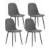 GlasFlength Accent Chairs Premium Blend Upholstery Ergonomic Curved Seating Comfortable Design Four Chairs For Living, Gray, 16.9"*17"*34.5" - 3 of 4