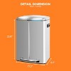 FDW 10 Gallon 40 Liter Trash Can Sleek Stainless Steel Step Trash Bin Garbage Can with Soft-Close Lid and Odor Control Modern Durable - 2 of 4