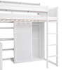Twin Size Loft Bed with Storage Shelves and Wardrobe, Wood Loft Bed with Built-in Desk and Staircase for Kids Teens Adults - 4 of 4