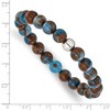 Chisel Stainless Steel Polished 8.5mm Blue and Gold Stone Beaded 6.5" Stretch Bracelet - 4 of 4
