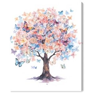 Art Remedy Paradise Moment Colorful buterfly and flowers wall art Unframed - 1 of 4