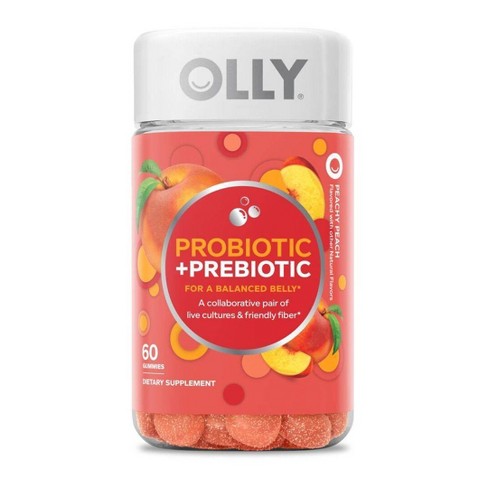 Olly Probiotic + Prebiotic Gummies - Peachy Peach- 60ct : Target