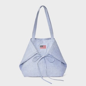 Americana Pinstripe USA Flag Canvas Tote Bag - Wild Fable™ Blue - 1 of 4