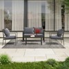 Maggift Patio Seating Sets, with 2 Single Sofas, Loveseat and Coffee Table for Garden, Backyard, Balcony, Beige, 27.56"*27.56"*32.09" - 4 of 4